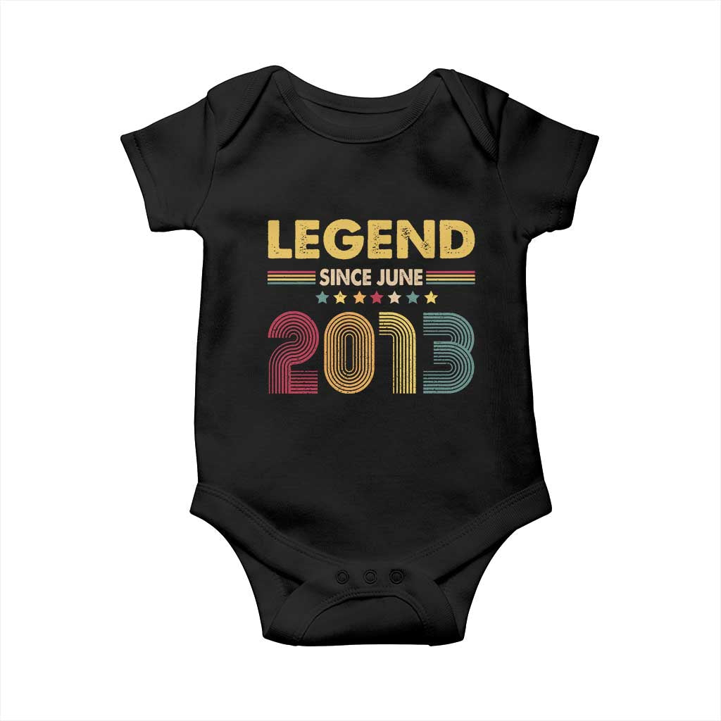June 13th Birthday Baby Onesie Legends Since June 2013 Retro Bday