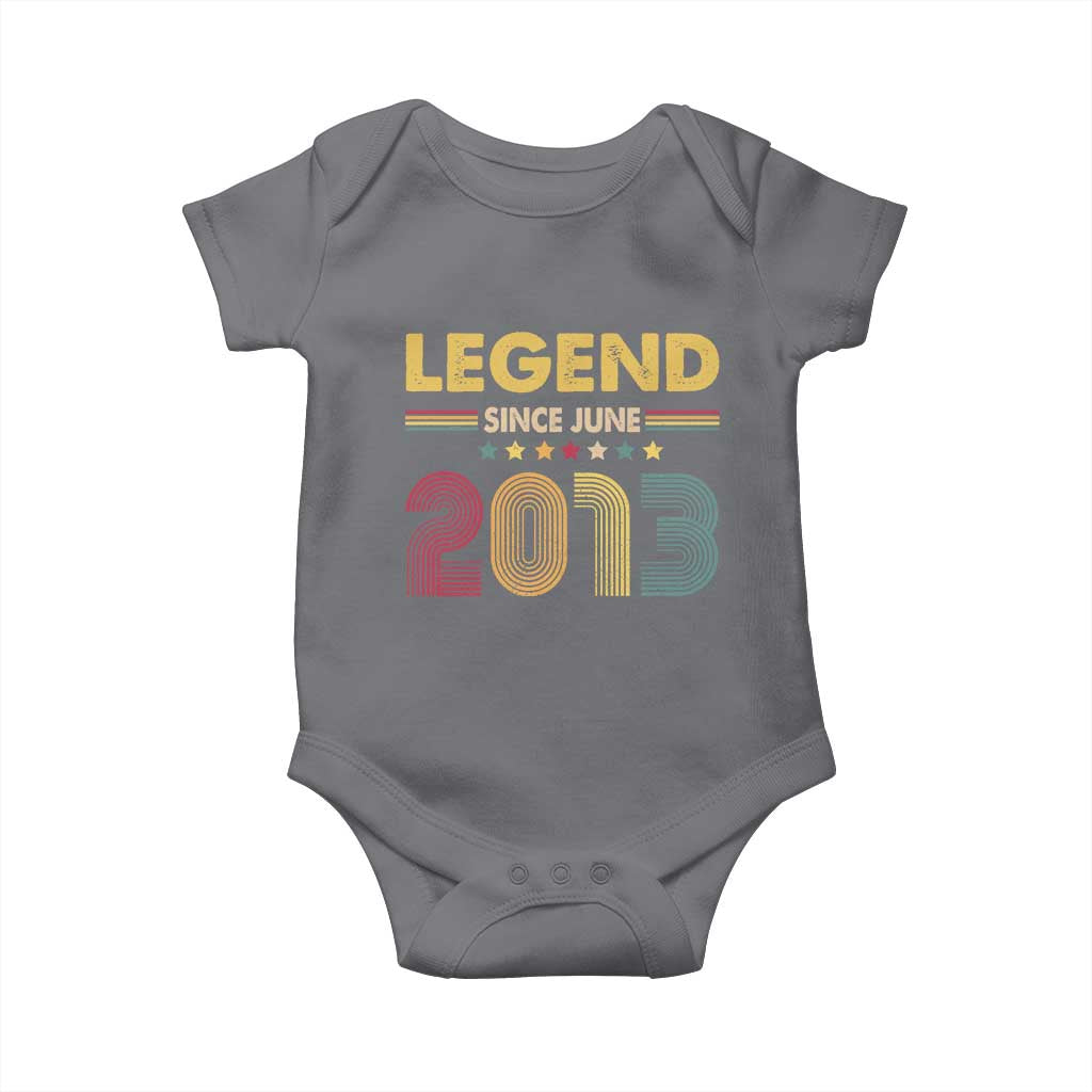 June 13th Birthday Baby Onesie Legends Since June 2013 Retro Bday