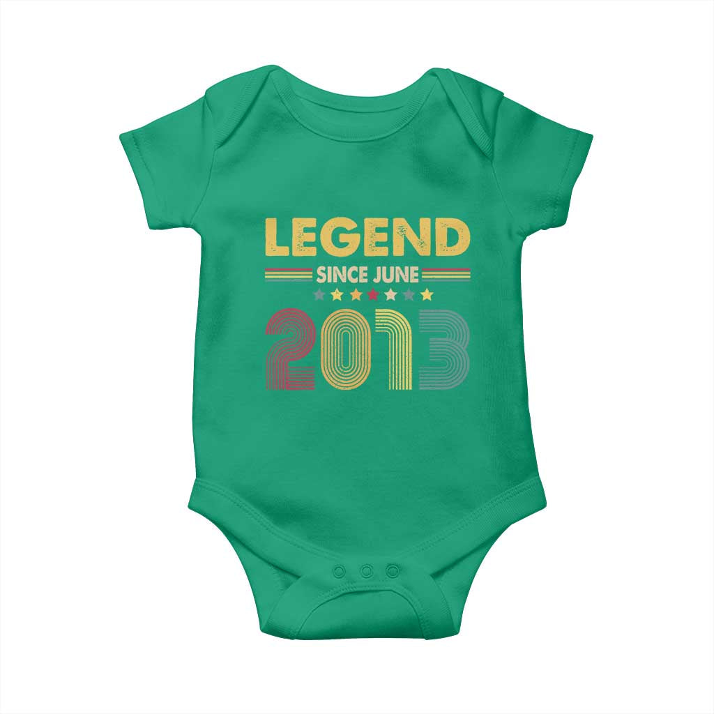 June 13th Birthday Baby Onesie Legends Since June 2013 Retro Bday