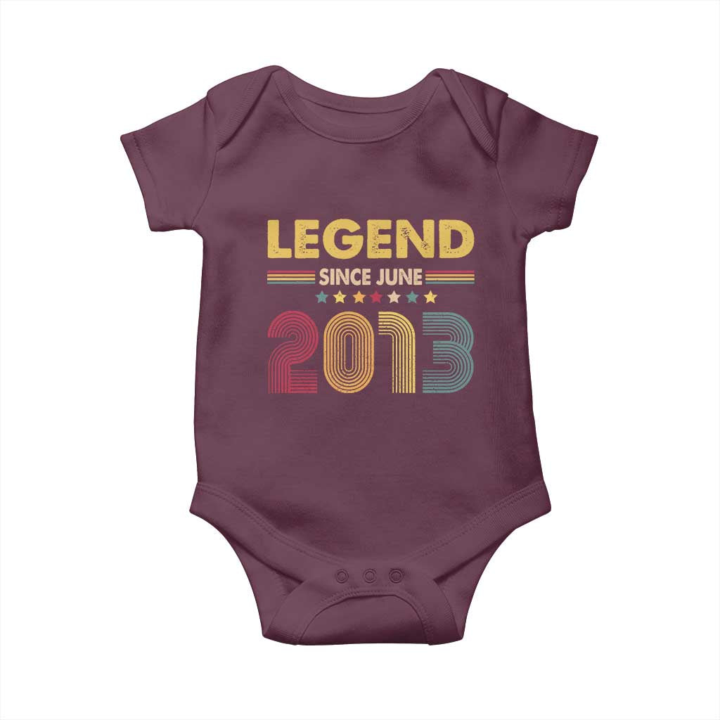 June 13th Birthday Baby Onesie Legends Since June 2013 Retro Bday