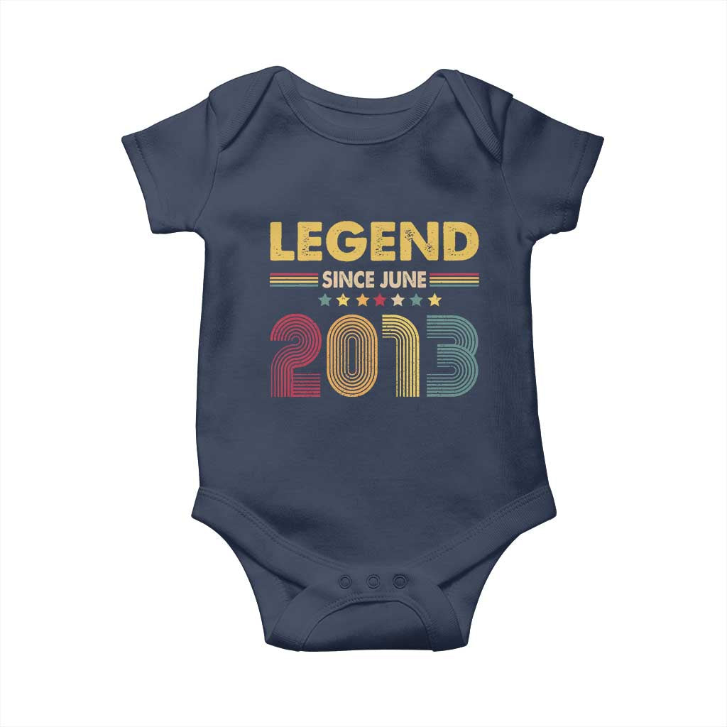 June 13th Birthday Baby Onesie Legends Since June 2013 Retro Bday