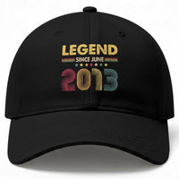 June 13th Birthday Baseball Cap Legends Since June 2013 Retro Bday