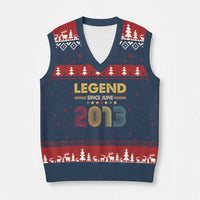 June 13th Birthday V-Neck Knit Sweater Vest Legends Since June 2013 Retro Bday