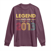 June 13th Birthday Long Sleeve Shirt Legends Since June 2013 Retro Bday