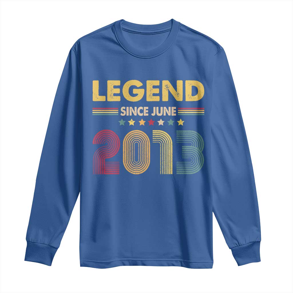 June 13th Birthday Long Sleeve Shirt Legends Since June 2013 Retro Bday
