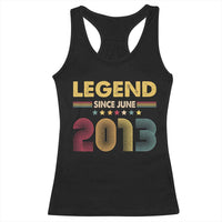 June 13th Birthday Racerback Tank Top Legends Since June 2013 Retro Bday