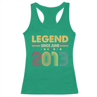 June 13th Birthday Racerback Tank Top Legends Since June 2013 Retro Bday