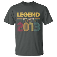 June 13th Birthday T Shirt Legends Since June 2013 Retro Bday