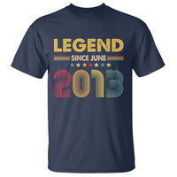 June 13th Birthday T Shirt Legends Since June 2013 Retro Bday