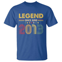 June 13th Birthday T Shirt Legends Since June 2013 Retro Bday