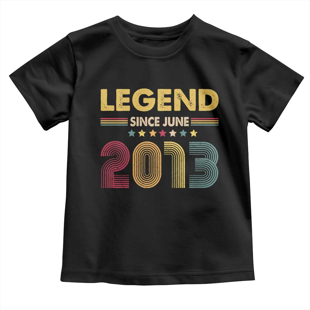 June 13th Birthday Toddler T Shirt Legends Since June 2013 Retro Bday