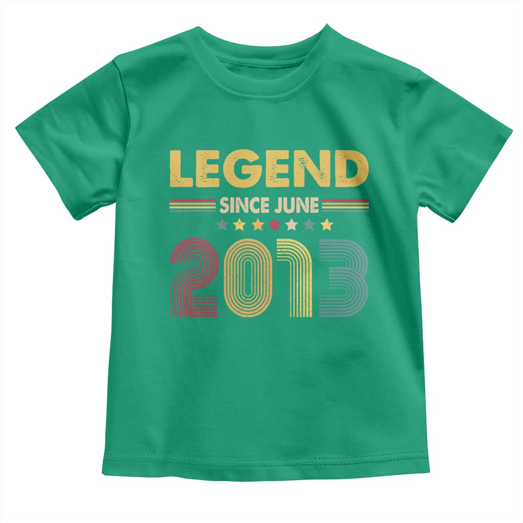 June 13th Birthday Toddler T Shirt Legends Since June 2013 Retro Bday