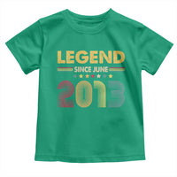 June 13th Birthday Toddler T Shirt Legends Since June 2013 Retro Bday
