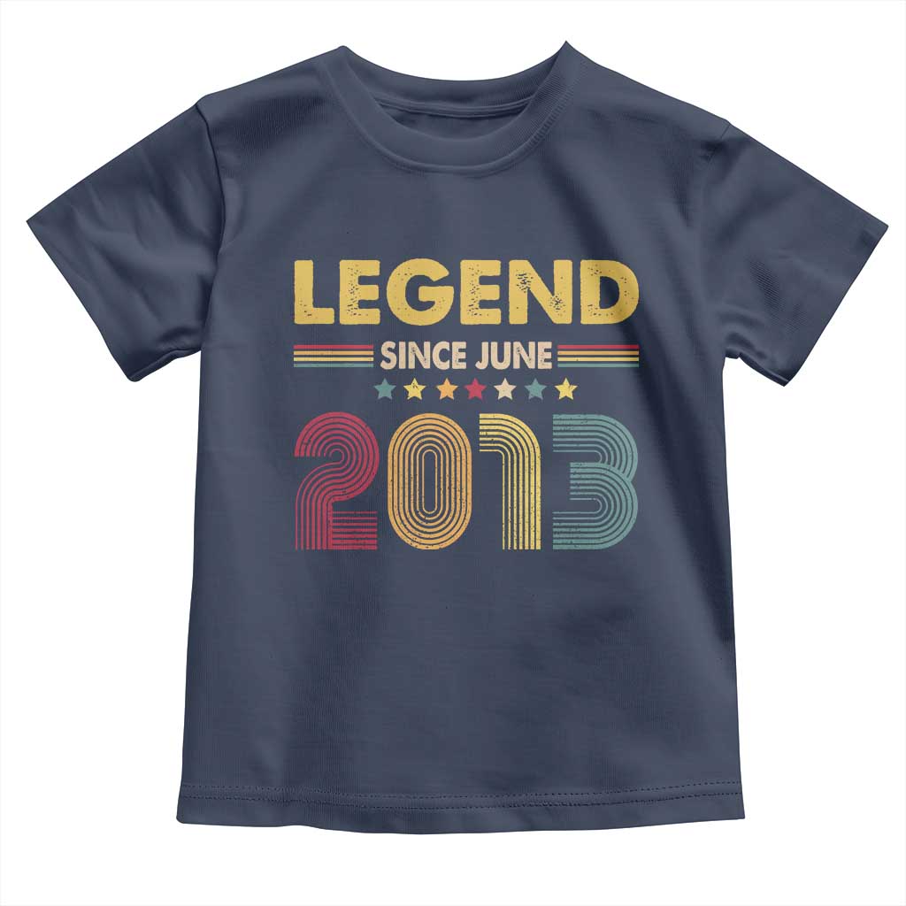 June 13th Birthday Toddler T Shirt Legends Since June 2013 Retro Bday