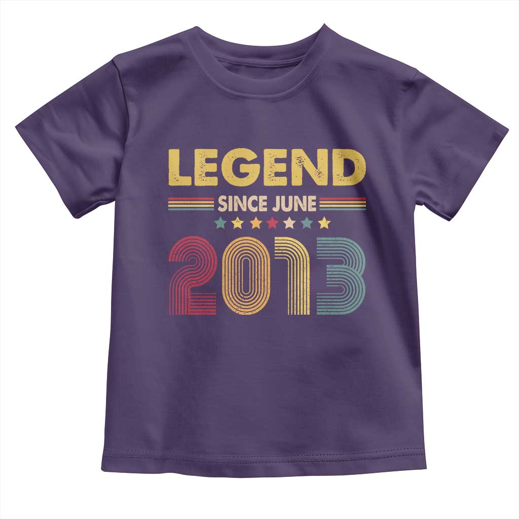 June 13th Birthday Toddler T Shirt Legends Since June 2013 Retro Bday