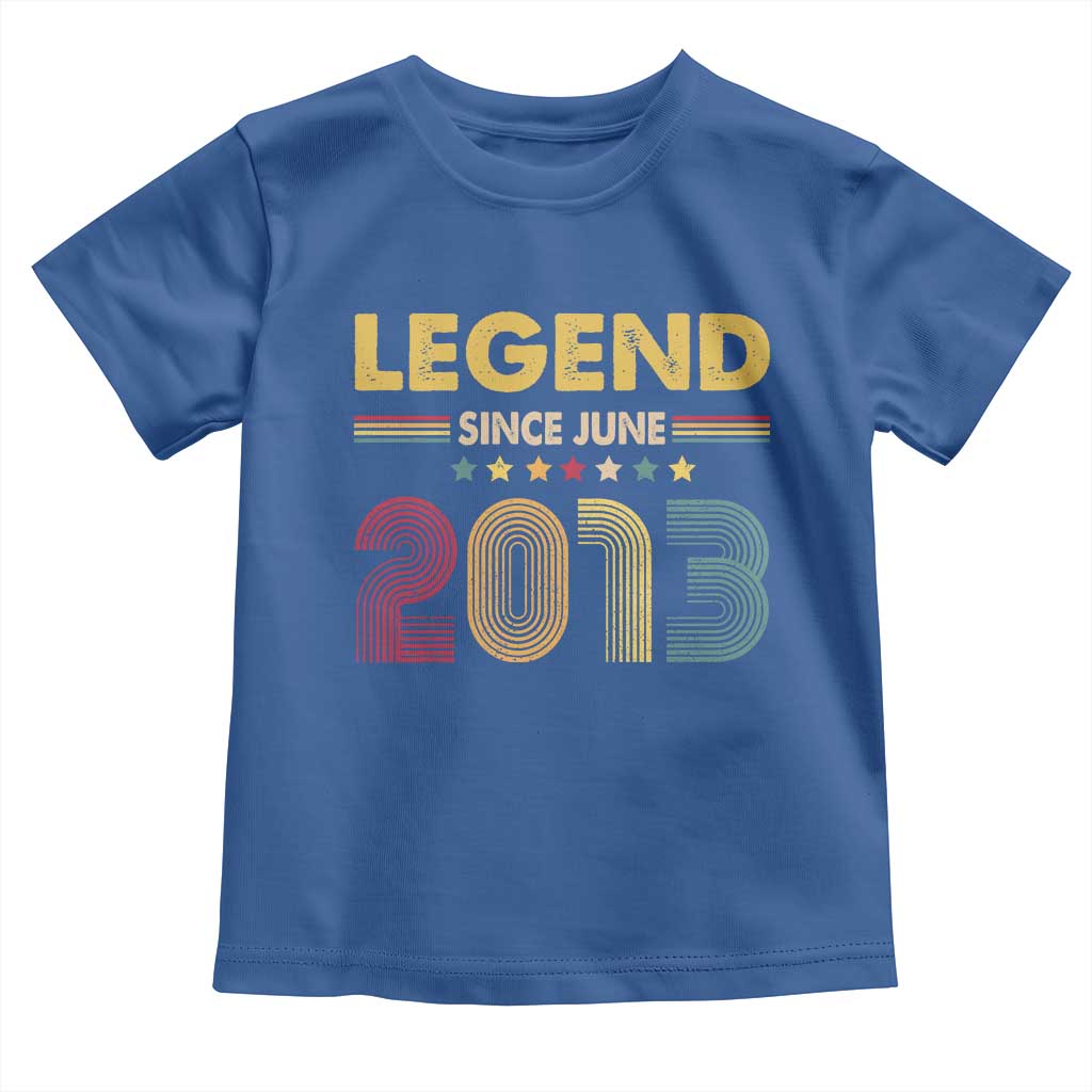 June 13th Birthday Toddler T Shirt Legends Since June 2013 Retro Bday