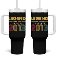 June 13th Birthday Tumbler With Handle Legends Since June 2013 Retro Bday