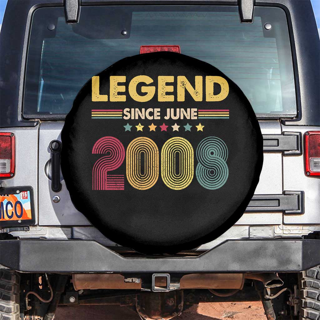June 18th Birthday Spare Tire Cover Legends Since June 2008 Retro Bday