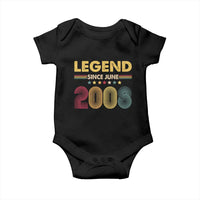 June 18th Birthday Baby Onesie Legends Since June 2008 Retro Bday