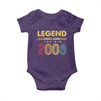 June 18th Birthday Baby Onesie Legends Since June 2008 Retro Bday