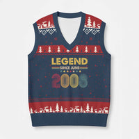 June 18th Birthday V-Neck Knit Sweater Vest Legends Since June 2008 Retro Bday