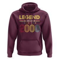 June 18th Birthday Hoodie Legends Since June 2008 Retro Bday