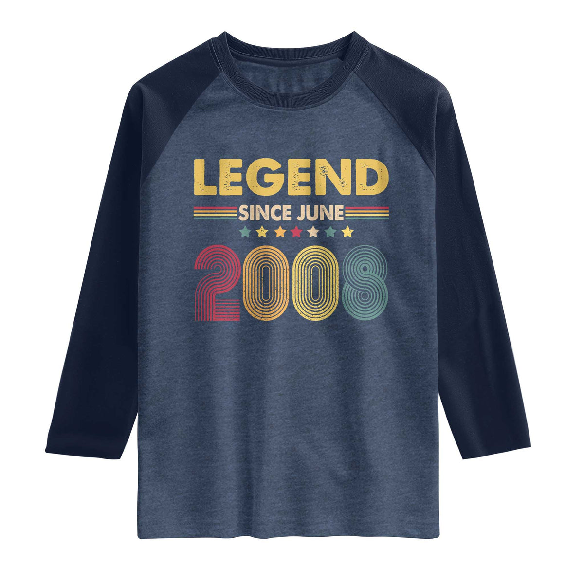 June 18th Birthday Raglan Shirt Legends Since June 2008 Retro Bday