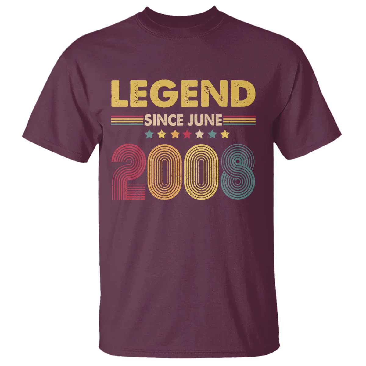 June 18th Birthday T Shirt Legends Since June 2008 Retro Bday