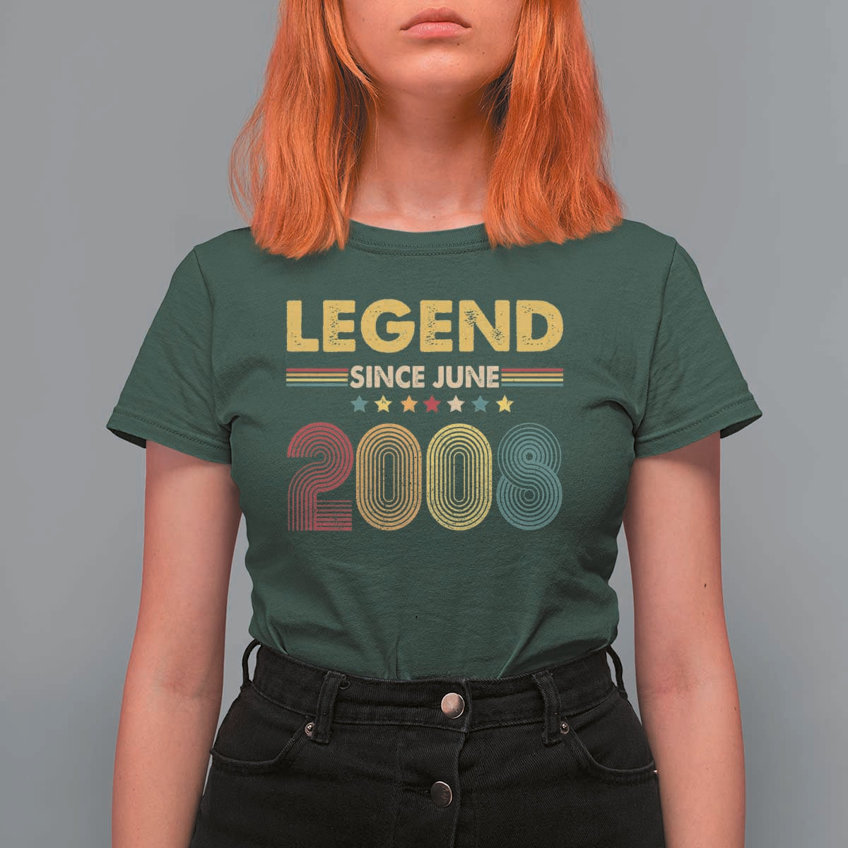 June 18th Birthday T Shirt For Women Legends Since June 2008 Retro Bday