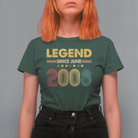 June 18th Birthday T Shirt For Women Legends Since June 2008 Retro Bday