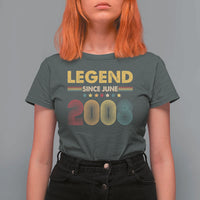 June 18th Birthday T Shirt For Women Legends Since June 2008 Retro Bday