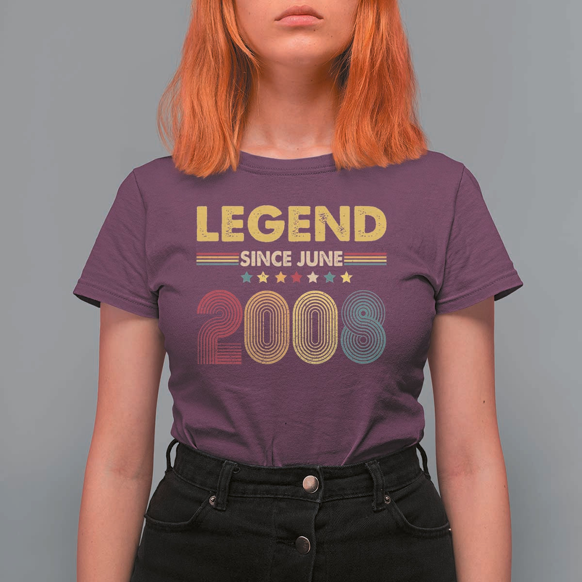 June 18th Birthday T Shirt For Women Legends Since June 2008 Retro Bday