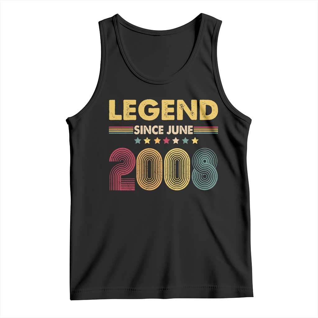 June 18th Birthday Tank Top Legends Since June 2008 Retro Bday