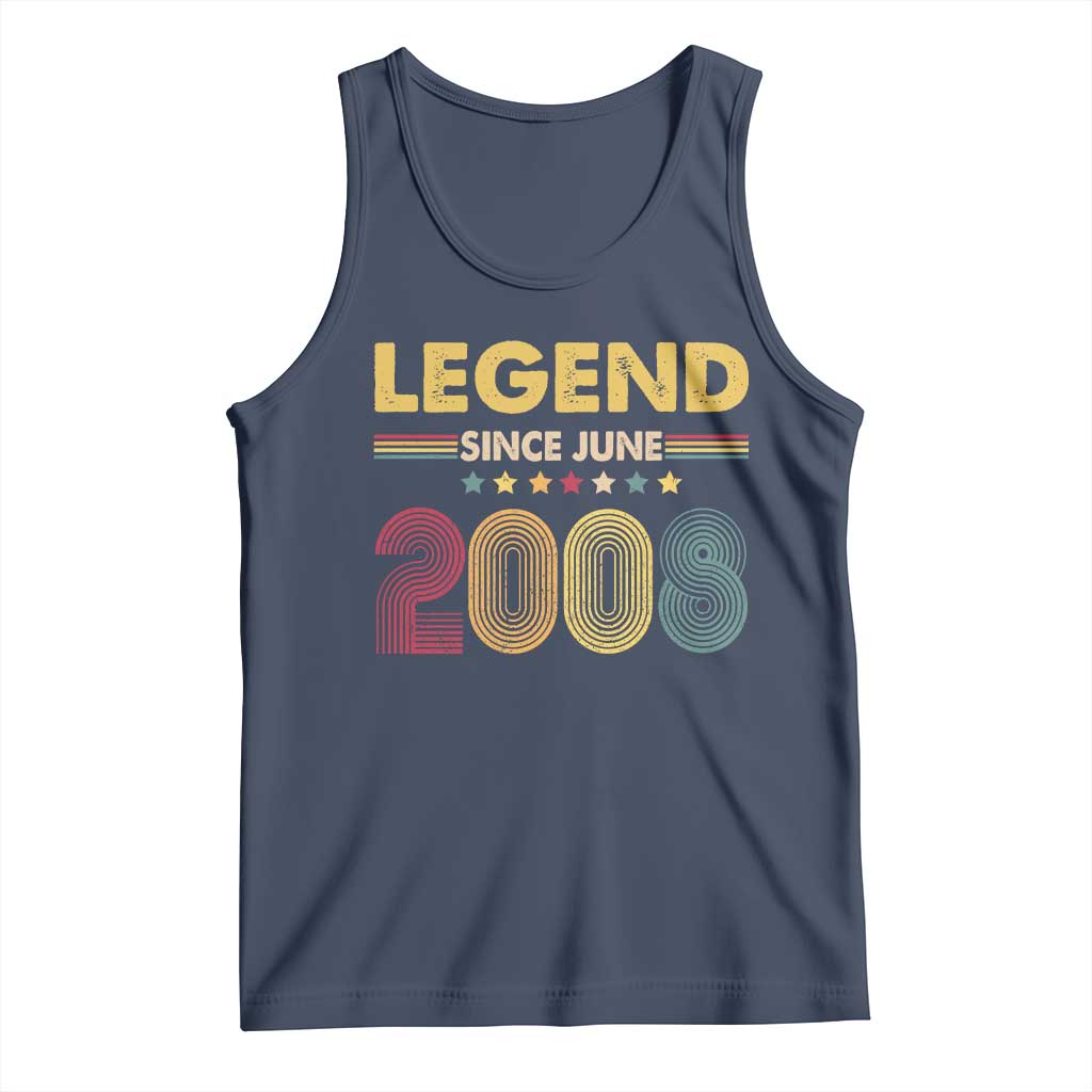 June 18th Birthday Tank Top Legends Since June 2008 Retro Bday