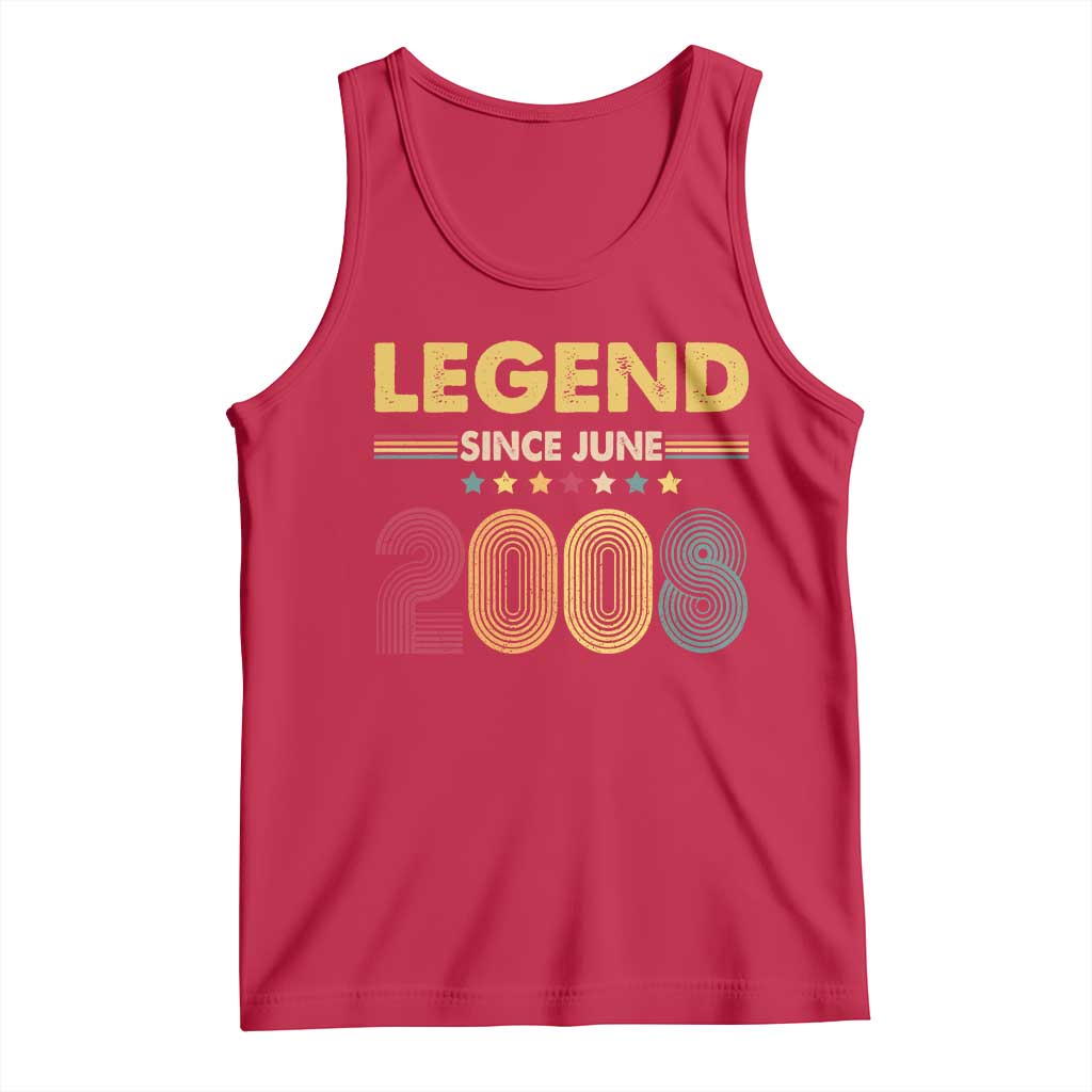 June 18th Birthday Tank Top Legends Since June 2008 Retro Bday
