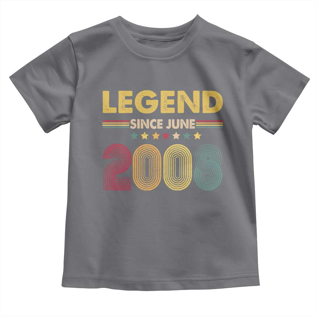 June 18th Birthday Toddler T Shirt Legends Since June 2008 Retro Bday