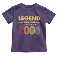 June 18th Birthday Toddler T Shirt Legends Since June 2008 Retro Bday