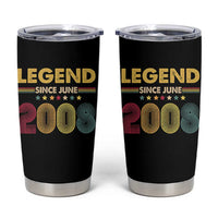 June 18th Birthday Tumbler Cup Legends Since June 2008 Retro Bday
