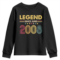 June 18th Birthday Youth Sweatshirt Legends Since June 2008 Retro Bday