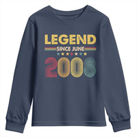 June 18th Birthday Youth Sweatshirt Legends Since June 2008 Retro Bday