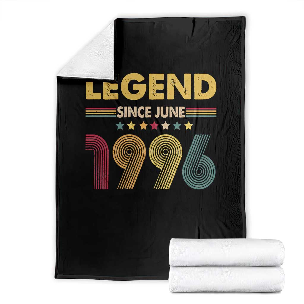 June 30th Birthday Throw Blanket Legends Since June 1996 Retro Bday