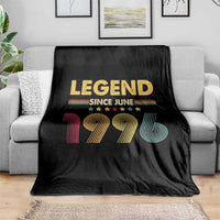 June 30th Birthday Throw Blanket Legends Since June 1996 Retro Bday