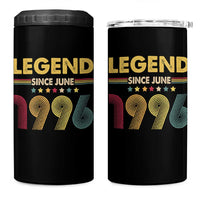June 30th Birthday 4 in 1 Can Cooler Tumbler Legends Since June 1996 Retro Bday