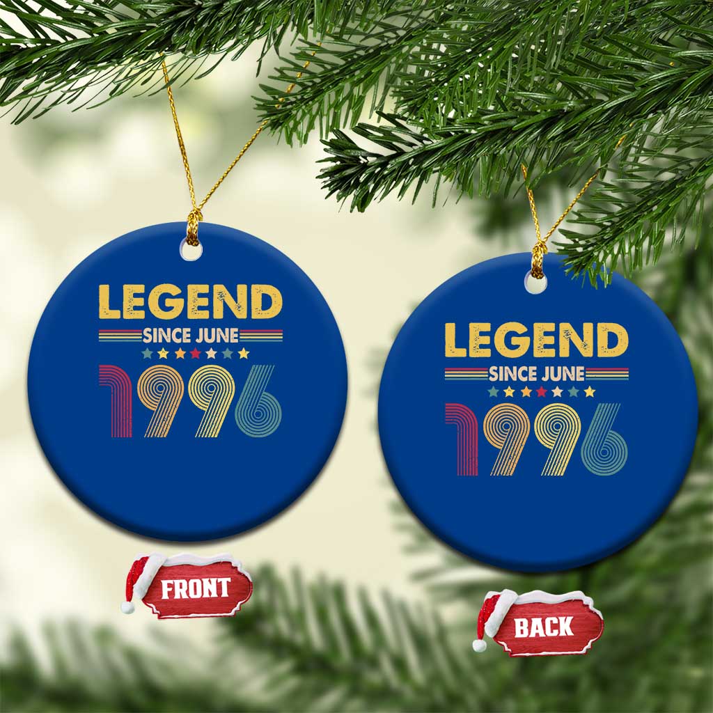 June 30th Birthday Ceramic Ornament Legends Since June 1996 Retro Bday