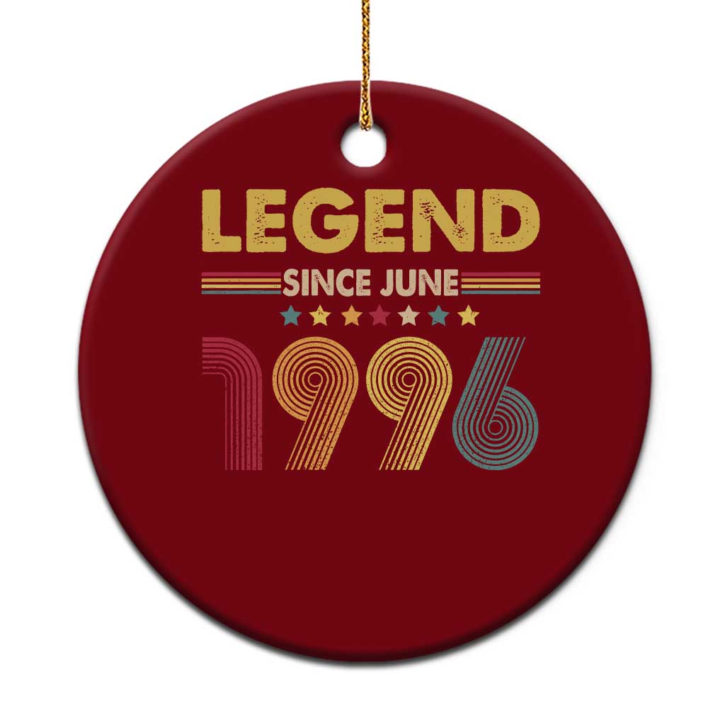 June 30th Birthday Ceramic Ornament Legends Since June 1996 Retro Bday