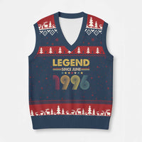 June 30th Birthday V-Neck Knit Sweater Vest Legends Since June 1996 Retro Bday