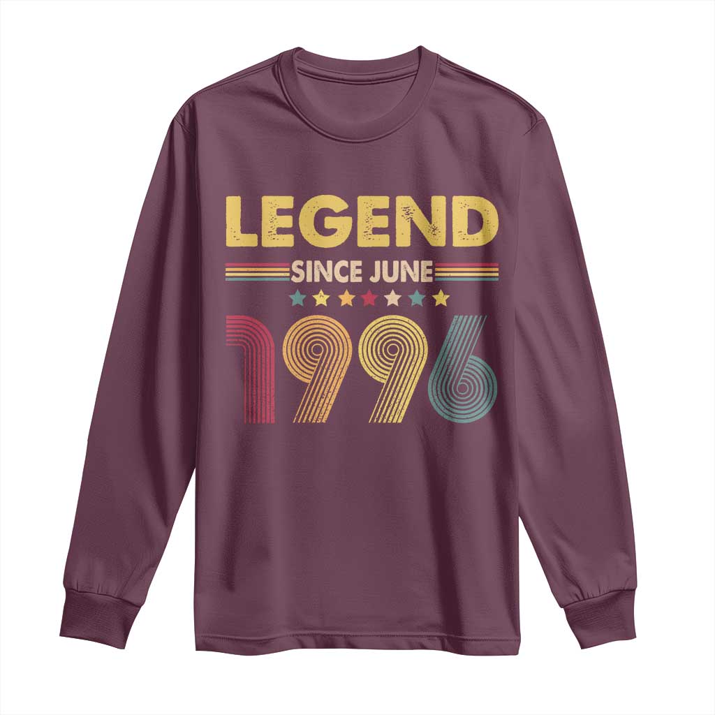 June 30th Birthday Long Sleeve Shirt Legends Since June 1996 Retro Bday