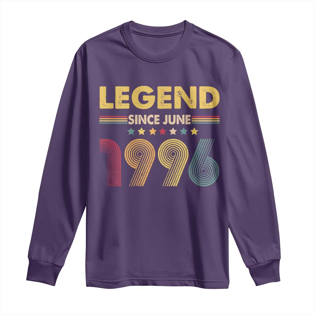 June 30th Birthday Long Sleeve Shirt Legends Since June 1996 Retro Bday