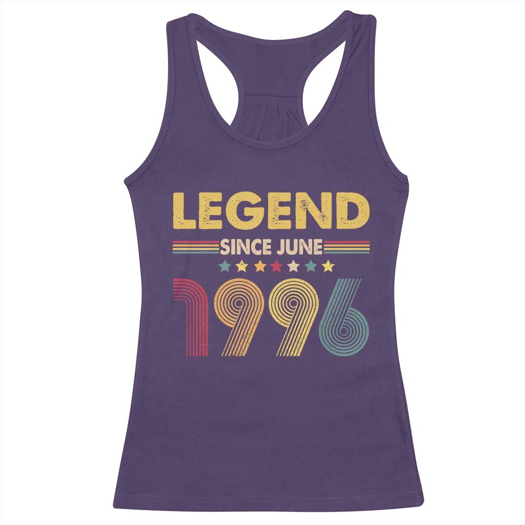 June 30th Birthday Racerback Tank Top Legends Since June 1996 Retro Bday