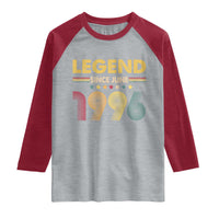 June 30th Birthday Raglan Shirt Legends Since June 1996 Retro Bday